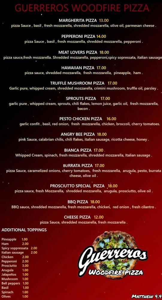 Guerreros WoodFire Pizza Margherita Pizza